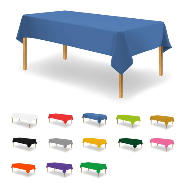 Mantel de plástico para fiestas, tamaño azul, 12 unidades, 137 x 274 cm