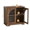 thumbnail image 5 of Wirrytor Farmhouse Storage Cabinet, Wood Sideboard Buffet Cabinet with Display Arched Acrylic Door & 3-Level Adjustable Shelve for Bathroom, Living Room, Kitchen (Walnut), 5 of 7