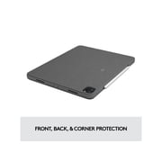 Logitech Combo Touch Backlit Keyboard Case with Trackpad for Pad Pro 11-inch (1st, 2nd, 3rd, 4th gen - 2018, 2020, 2021, 2022) - Oxford Gray