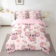 thumbnail image 2 of Homewish Kawaii Koala 7 Pieces Bedding Comforter Set,Pink Flower Blossom Full Bedding Set,Zoo Animal Fitted Sheet Flat Sheet For Child,Microfiber Bedroom Decor Reversible, 2 of 8