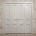 thumbnail image 3 of Sliding Closet Double Bi-fold Doors 72 x 84 inches | Ego 5012 Painted White Oak | Sturdy Tracks Moldings Trims Hardware Set | Wood Solid Bedroom Wardrobe Doors, 3 of 4