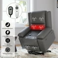 thumbnail image 4 of Power Lift Recliner Chair with Heat & Massage - Electric PU Leather Recliner for Elderly, Remote Control, 2 Side Pockets - Power Rising Recliner Sofa for Living Room & Bedroom, 4 of 8