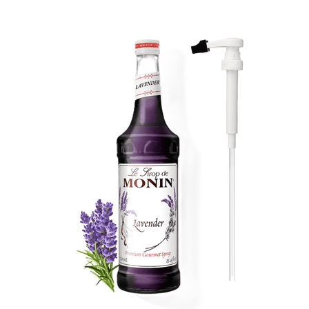 Monin Lavender Flavouring Syrup, 25.4 fl oz (750 mL) Glass Bottle   Pump