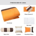thumbnail image 4 of HGMart Bedding Comforter Set Bed In A Bag - 7 Piece Luxury Microfiber Bedding Sets Bedroom Comforters, King Size, Light Orange, 4 of 6