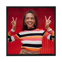 TilePix 8x8 Black Photo Frame – Customizable Magnetic Frame for Gallery Wall, Nail-Free Hanging Photo Tile