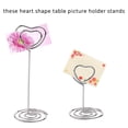 thumbnail image 2 of 30 Pcs Carte Titulaire Coeur Forme Table Photo Stand Fil Table Photo Titulaire Menu Clips pour Numéro de Fête de Mariage, Argent, 2 of 10