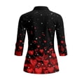 thumbnail image 3 of Uorisanigo Love Heart Womens 3/4 Sleeve Golf Shirts Size L Soft Fashionable Quick Dry Athletic Polo Shirts Versatile Zipper Neck Tennis Tops Casual Outing Wear for Workout Sports, 3 of 7