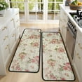 thumbnail image 4 of Kitchen Rugs Sets Of 2,Pioneer Flower Floral Print Pattern Anti Fatigue Kitchen Mat Rugs Non Slip Washable,Decorative Kitchen Floor Mats for Kitchen,Sink,Laundry,17"x47"+17"x47", 4 of 5