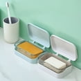 Plertrvy Soap Box Blue, Soap Bar Container Holder Case Travel Dish