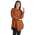 thumbnail image 1 of phagun Long Sleeve Tunic Mandarin Collar Asymmetrical Formal Shirt for Women, 1 of 7