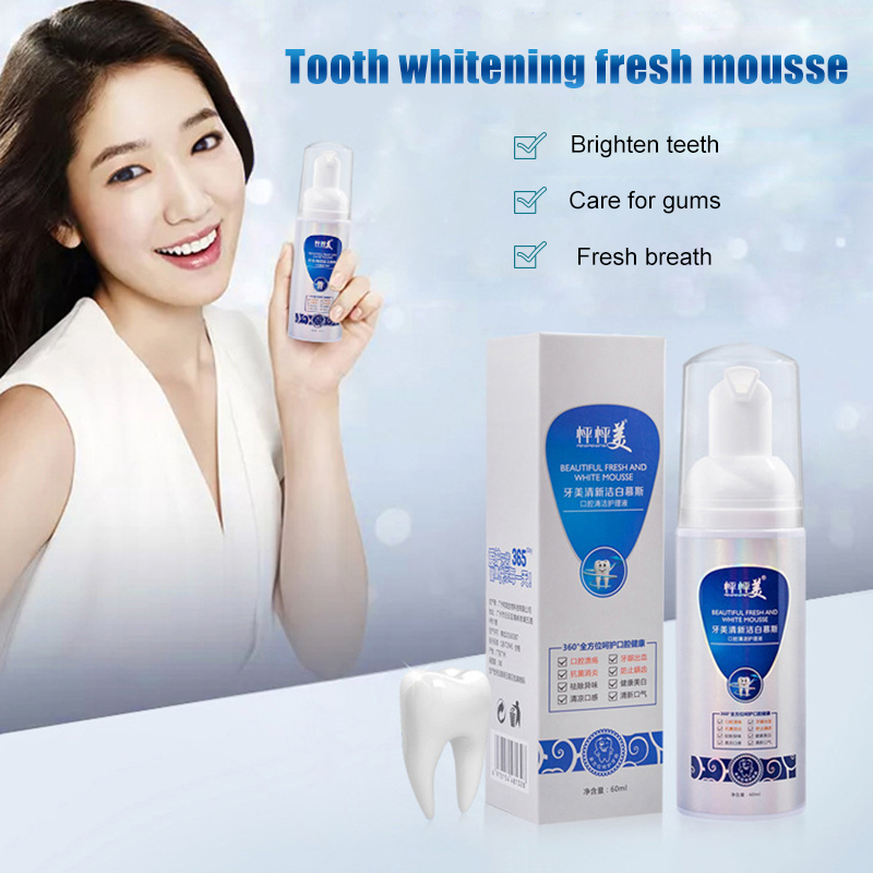 HRSR Teeth Whitening Mousse Toothcreme Foam Whitening Mousse Foam Deeply Cleaning Remove Bad