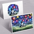 thumbnail image 3 of Happy New Year Border Collie Family Cheer Winter Midnight Firework 7x5in Folded Greeting Card Borders Dog Lovers Gifts Idea Single Note Card with Envelope - 02025, 3 of 5