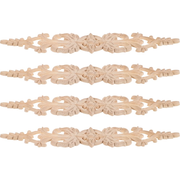 TABLZONE 4Pcs Wood Trim Molding Decorative Appliques Khaki for Furniture Cabinet Door Design