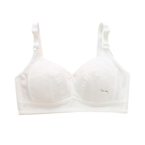Zanarzt Teen Bralette with Padding Girls Padded Training Bra Cami Training Bras for Girls Seamless Bra with Padding Back to School Clothes White,90
