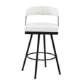 thumbnail image 2 of Lexicon Oxton Metal & Faux leather set of 2 Swivel Pub Height Chair in White, 2 of 5