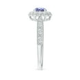 thumbnail image 3 of Angara Natural 0.5 Ct. Tanzanite with Diamond Halo Ring in Sterling Silver for Women (Ring Size: 12), 3 of 10