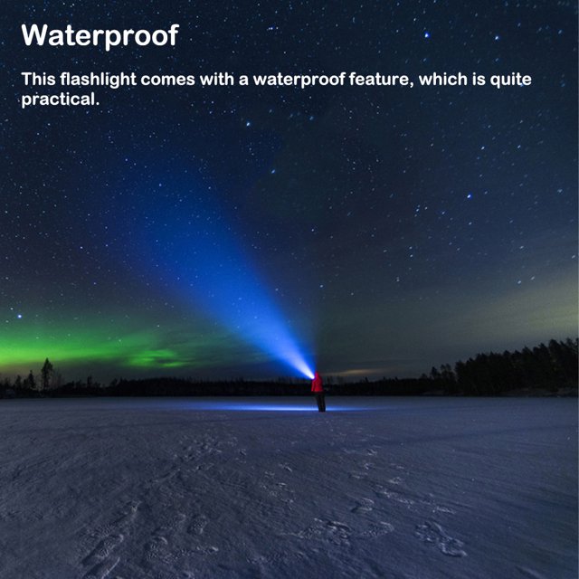 VONKY Warning Light Camping Torch Tent Lantern Multipurpose Waterproof USB Charging Rechargeable Fishing Flashlight Lanyard