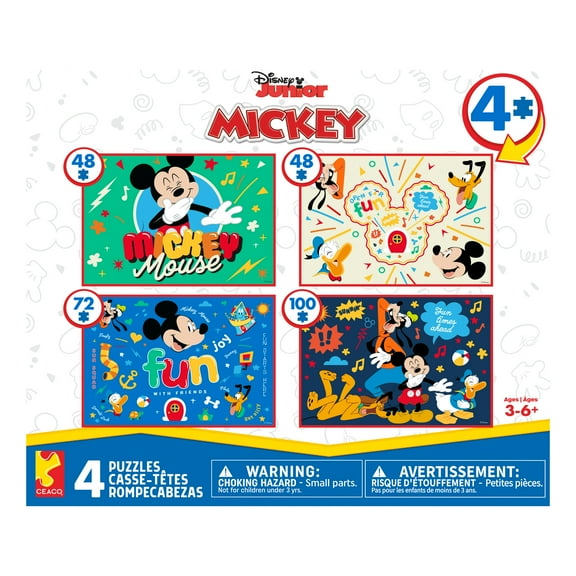 Ceaco Disney Classic Kids 4-in-1 Multipack Interlocking Jigsaw Puzzles for Children Ages 6 