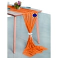 thumbnail image 3 of MDS pack of 25 Wedding 29 x 120 inches Sheer chiffon Table Runner for Rustic Boho Wedding Banquet Decor for 10Ft Table Runners - Orange, 3 of 6