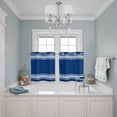 thumbnail image 3 of Blue Striped Kitchen Curtains Small Short 39 Inch Length, Farmhouse Blue White Stripes Grommet Top Bedroom Living Room Curtains, Light Filtering Cafe Curtain Drapes 2 Panels Set 55''x39'', 3 of 9