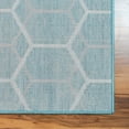 thumbnail image 5 of Unique Loom Matrix Trellis Collection Area Rug - Tile (7' Square Blue/Ivory), 5 of 10
