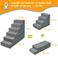 thumbnail image 2 of LitaiL 30"H Dog Stairs for High Bed 28"-32" Tall, 6 Tiers Foam Pet Steps/Pet Stairs, Non-slip Dog Steps for Dogs and Cats, Grey, 2 of 7