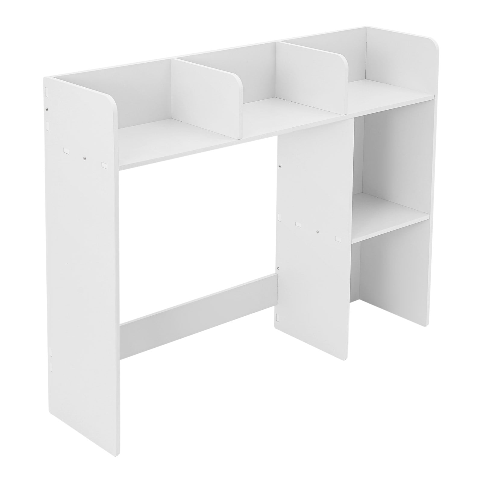 6 Compartments Desk Bookshelf Organizer, Office Desk Bookshelf Holder, Desktop Bookshelf Storage White