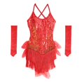 thumbnail image 4 of OOOUM Shine Girls Performance Party Dress Sequin Appliques Tassel Dance Dresses Kids Stage Performance Outfits Sets Red 10-11 Years, 4 of 4