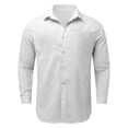 thumbnail image 3 of Holiday Shirt for Men Breathable Blend Button Down Lightweight Long Sleeve Mens New Clothing,White,L, 3 of 3