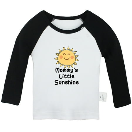 

Mommy s Sunshine Funny T shirt For Baby Newborn Babies T-shirts Infant Tops 0-24M Kids Graphic Tees Clothing (Long Black Raglan T-shirt 6-12 Months)
