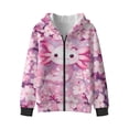 thumbnail image 4 of Uorisanigo Kids Zip-Up Hooded Sweatshirt Hoodie Casual Long Sleeve Hooded Jacket Soft Warm Sweatshirt with Pockets Spring Fall Winter Trendy Clothes(Pink Axolotl Cherry Blossom), 4 of 8