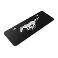 thumbnail image 2 of Ford Mustang 3D Logo 12" x 4.25" European Look Black Half-Size Stainless Steel License Plate, 2 of 5