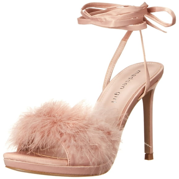 Madden Girl Sandale à Talon pour Femmes Excite, Satin Rose Coquillage, 5.5