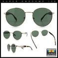thumbnail image 2 of Mens Luxury Classic Round Metal Rim Hustler Fashion Sunglasses Gold Tortoise - Green, 2 of 8
