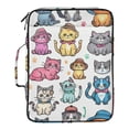 thumbnail image 2 of Haosy Accordion File Organizer Zipper Binder 500 Sheet 6-Tab Expanding File Folder Multi-Pocket 1.2 Inch 3 Ring Cartoon Cats with Hat, 2 of 7