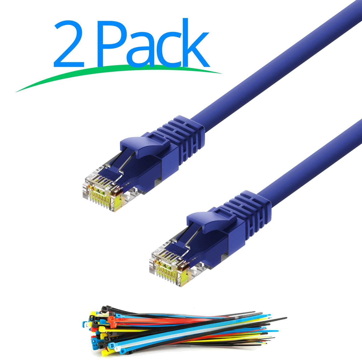 Cat6 Cable 0.6 Feet Cord 2 Pack RJ45 Gigabit