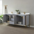 thumbnail image 6 of Vinnova Granada 72" White Faux Stone Top Double Vanity in Paris Gray No Mirror, 6 of 12
