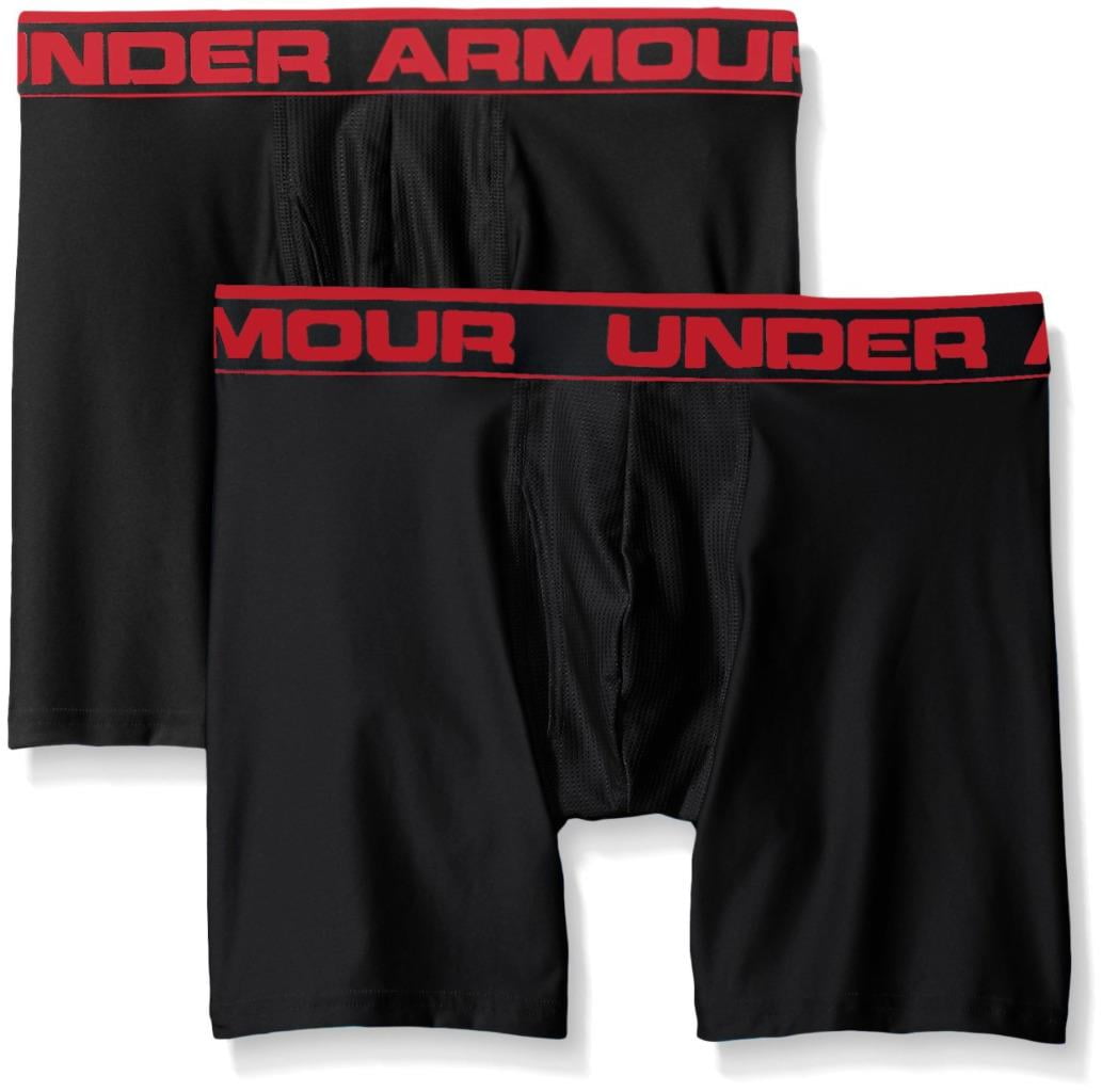 Under Armour Original Series Mens Boxer Short 2 Pack Printed Boxer Jock Black x2 