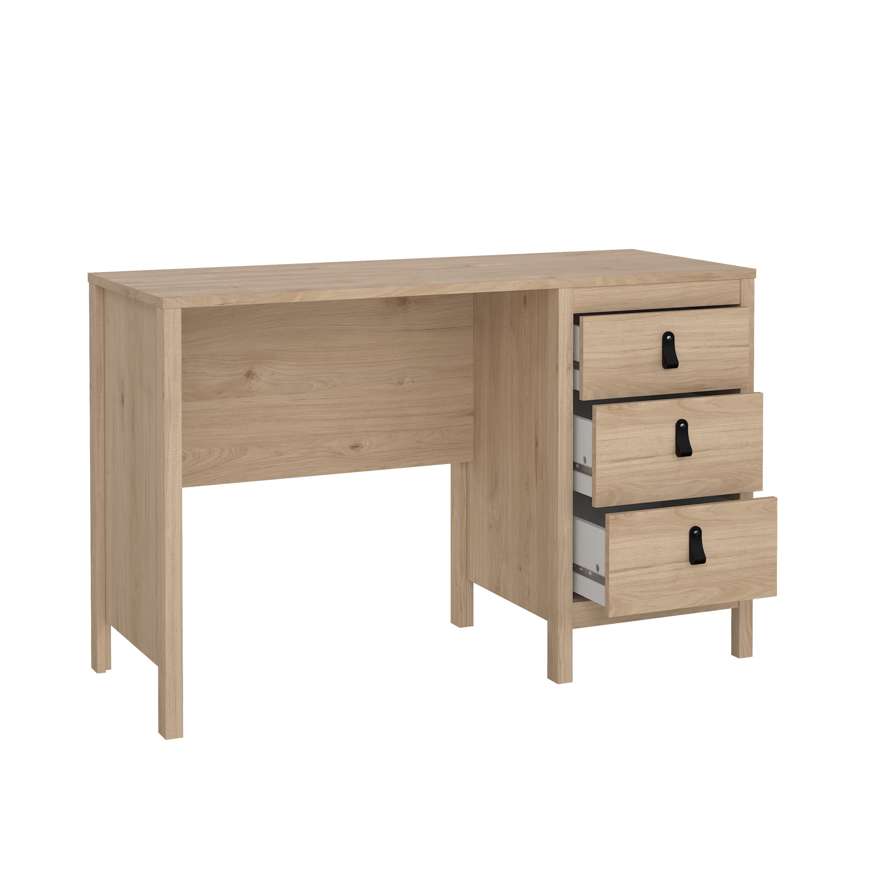 Tvilum Madrid Home Office Writing Desk with 3 Storage Drawers for Adults, Jackson Hickory