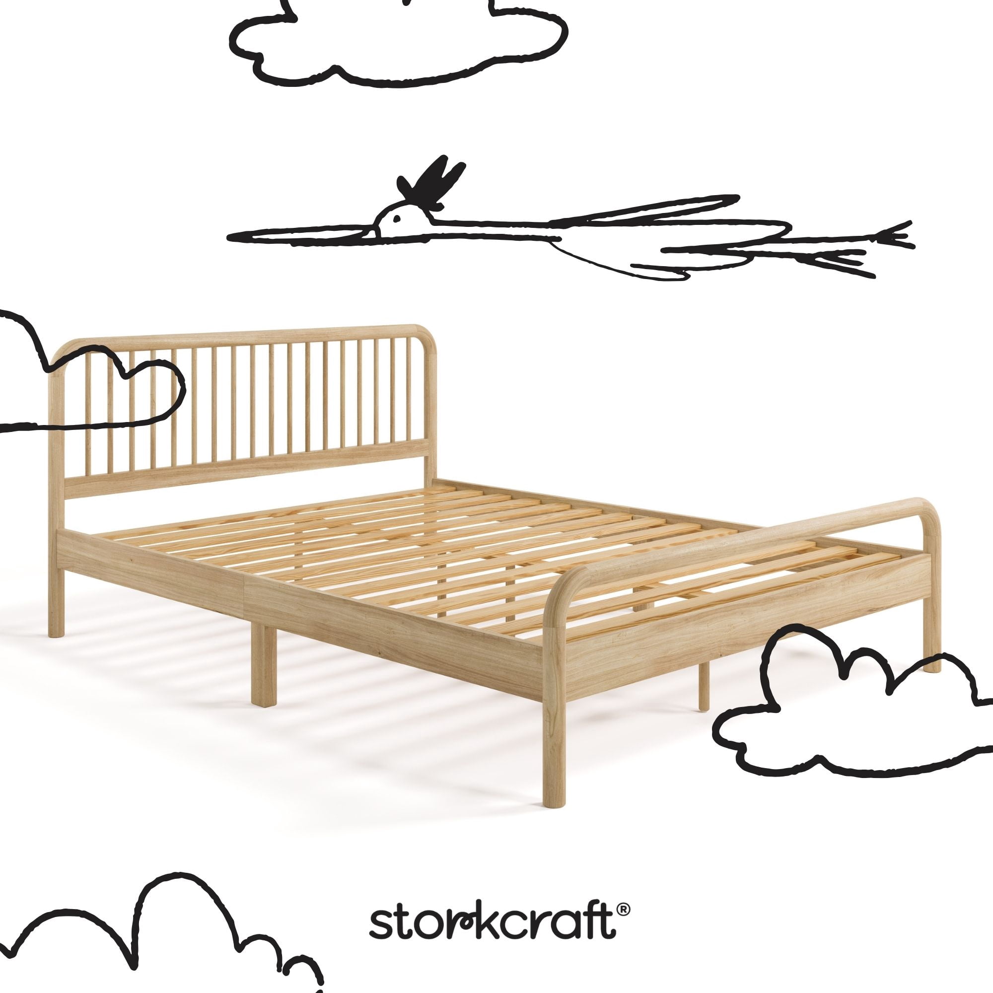 Storkcraft Porto Queen Bed, Natural