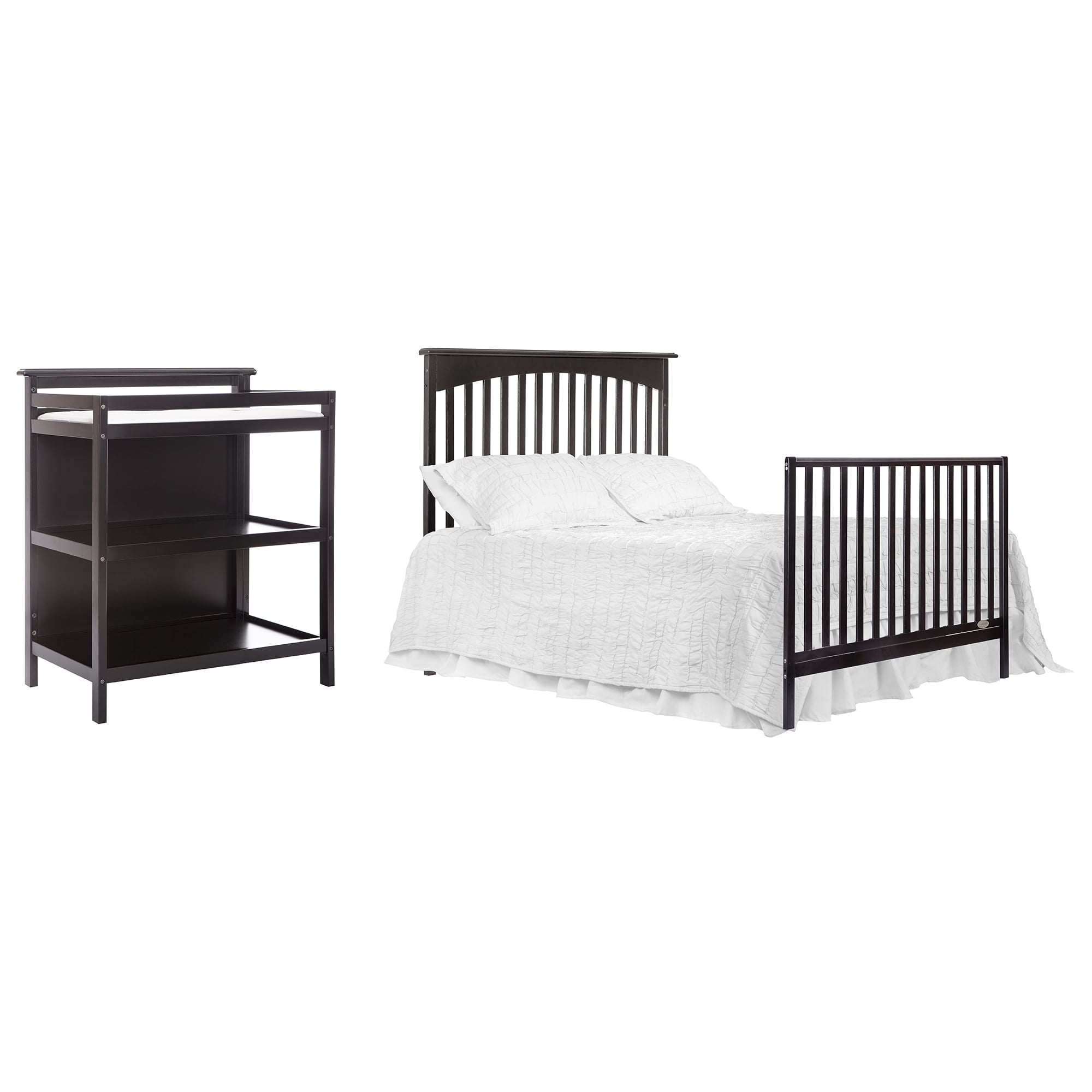 Dream On Me Chloe 5-in-1 Convertible Crib and Changer, Black