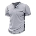 thumbnail image 1 of Camisa Henley De Manga Corta Con Gofres Para Hombre 2024, 1 of 8