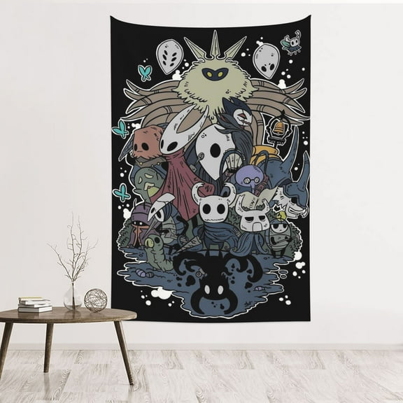 Hollow Game Knight Silksong Tapestry Banner 60 X 40 inch Decor Art Tablecloth Wall Hanging Mural for Bedroom Dorm