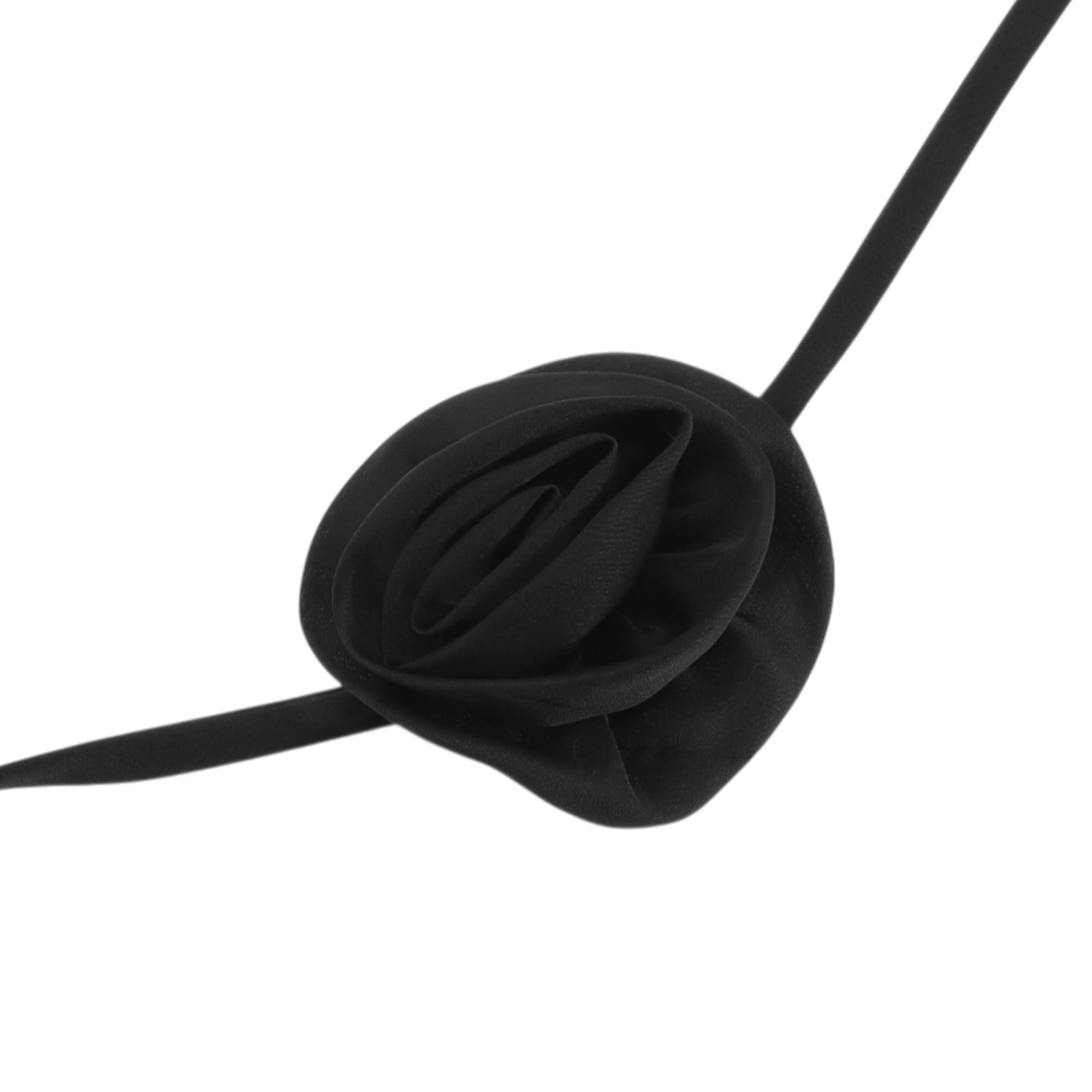 Unique Bargains Rose Adjustable Choker Necklace for Women 1Pc Black