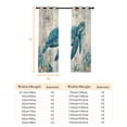 thumbnail image 6 of Teal Sea Turtle Coastal Blackout Curtains for Bedroom, Vintage Summer Beach Nautical Thermal Insulated Kitchen Drapes with Grommets, Light Blocking Window Treatment, 2 Panels 42" x 54", 6 of 7