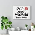 thumbnail image 5 of Scripture Walls Pray About Everything Philippians 4:6 Bible Verse Canvas Christian Wall Art Ready to Hang Unframed, 5 of 12