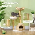 thumbnail image 3 of Cat Tree PawHut de madera de 41 cm con 2 rascadores y bolas de juguete, 3 of 9