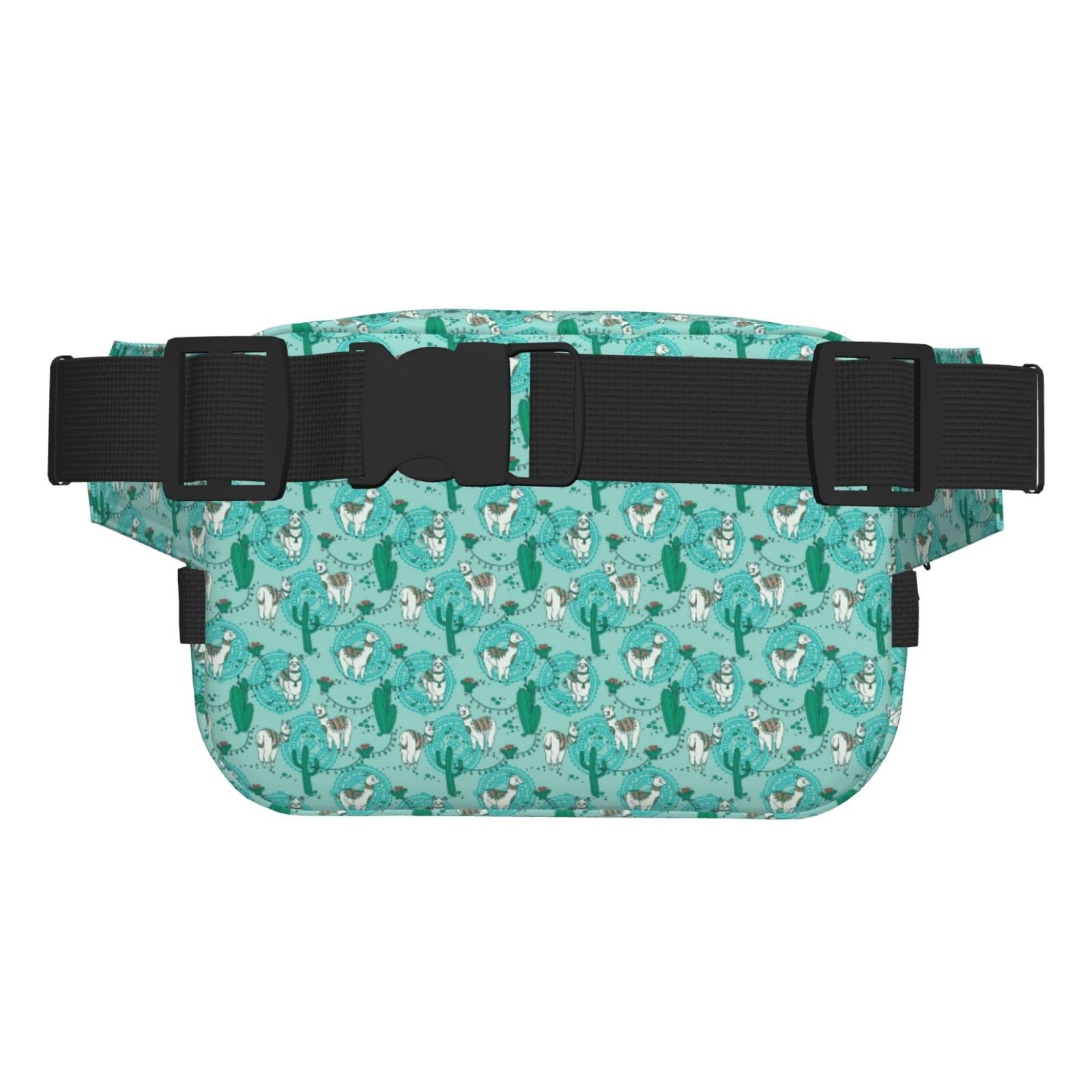 Picia Alapaca in Boho Print Square Double-Layer Waist Bag Mini Adjustable Waist Belt Bag Exercise Running Travel Hiking