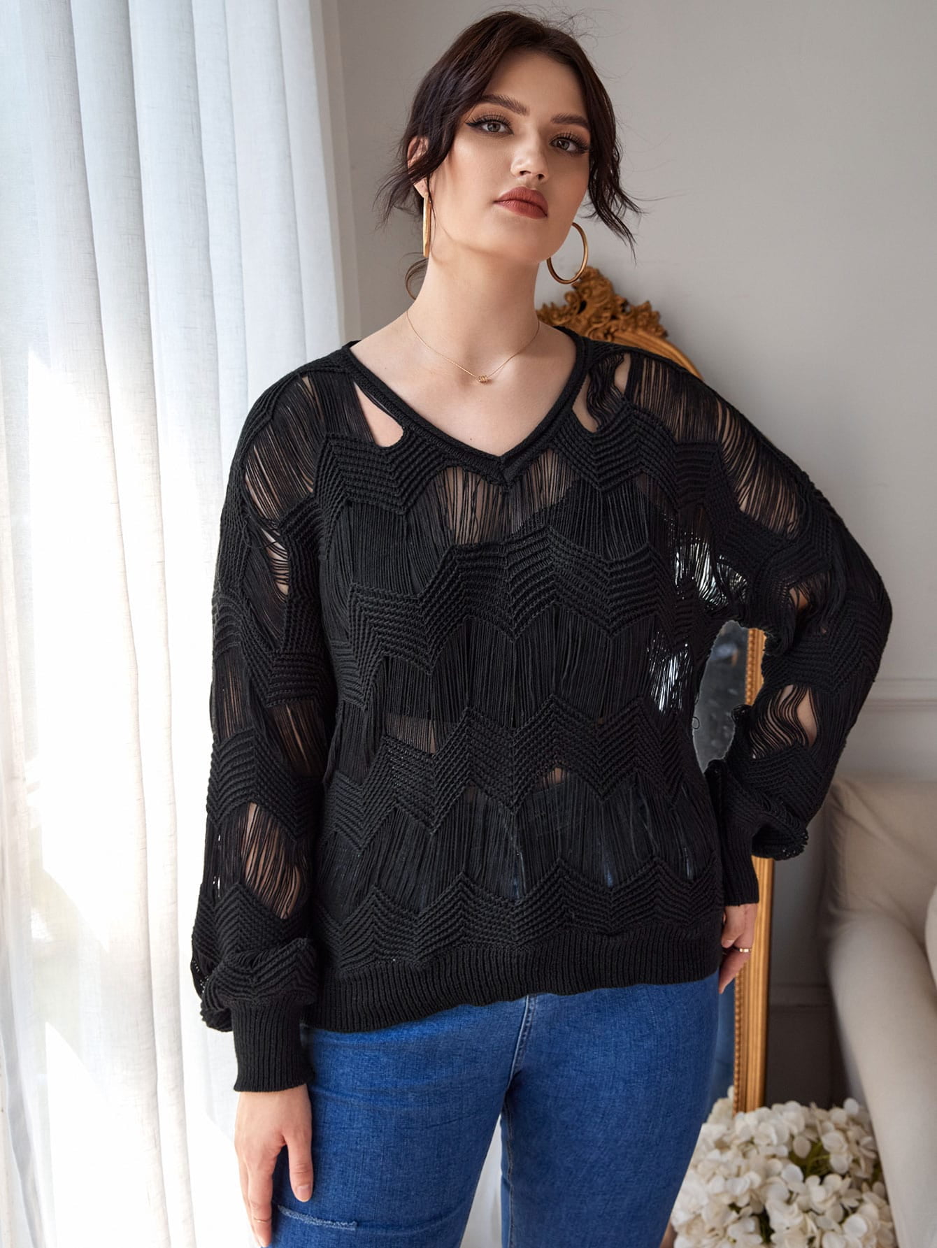 Semi sheer Sweater 12011202W231614 