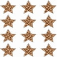 thumbnail image 1 of 12 parches de diamantes de imitación con estampado de leopardo y pentagrama de 8,5 x 8,9 cm, con forma de estrella de cinco puntas, para planchar, para reparar ropa, 1 of 5